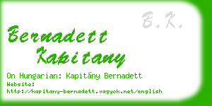 bernadett kapitany business card